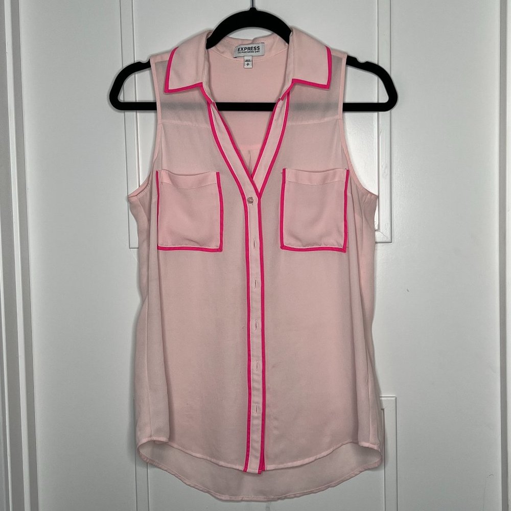 Retro Sleeveless Button Down - EXPRESS